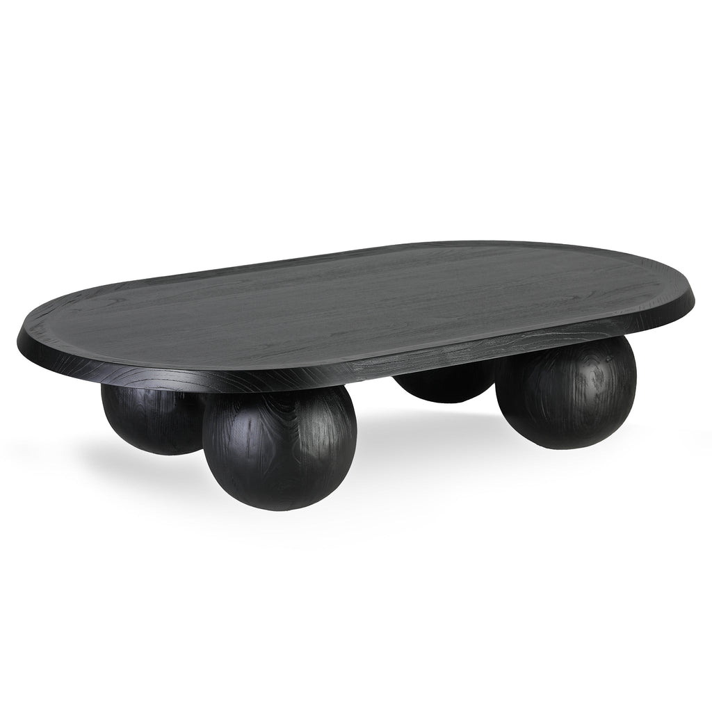 1.4m Elm Oval Venezia Coffee Table - Full Black