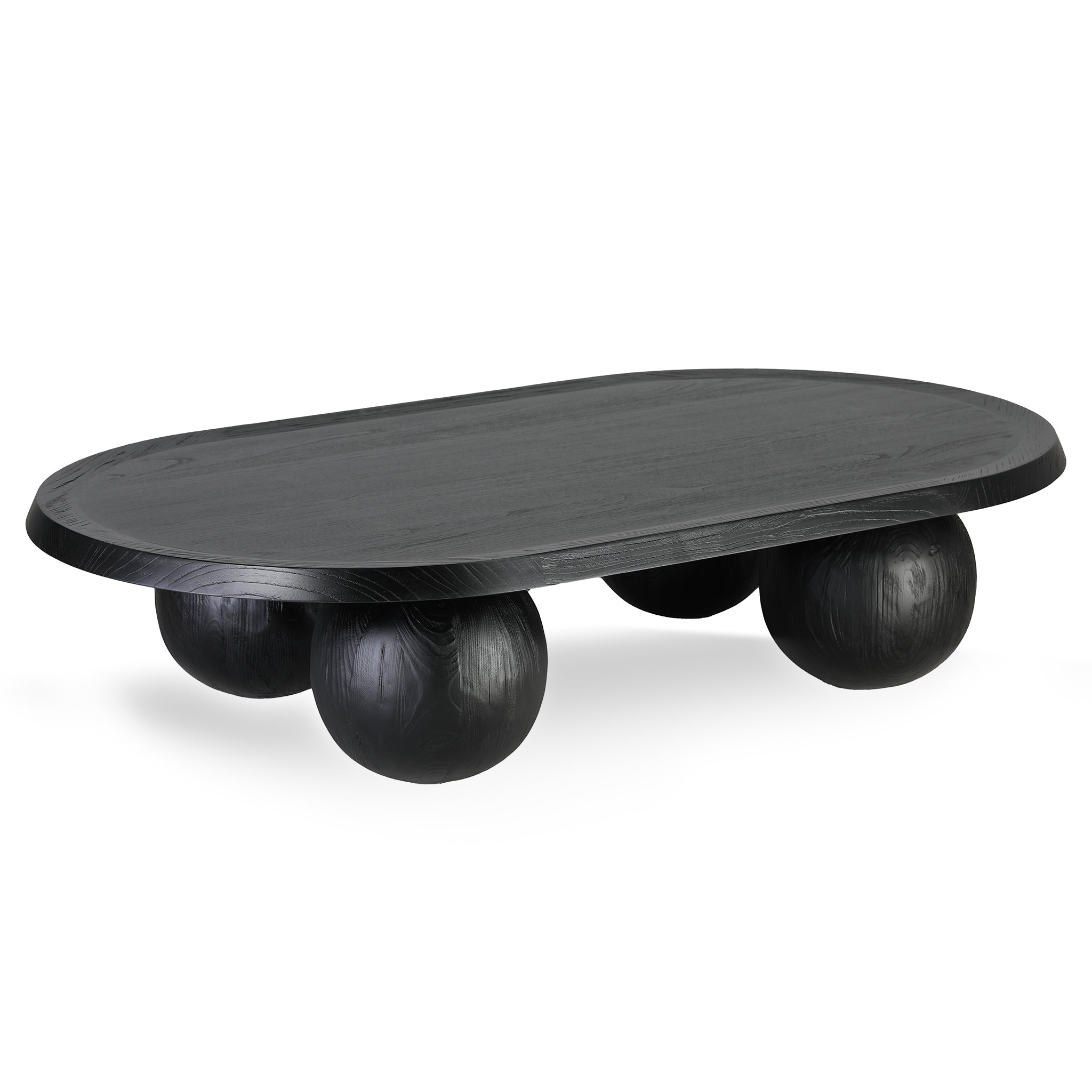 1.4m Elm Oval Venezia Coffee Table - Full Black