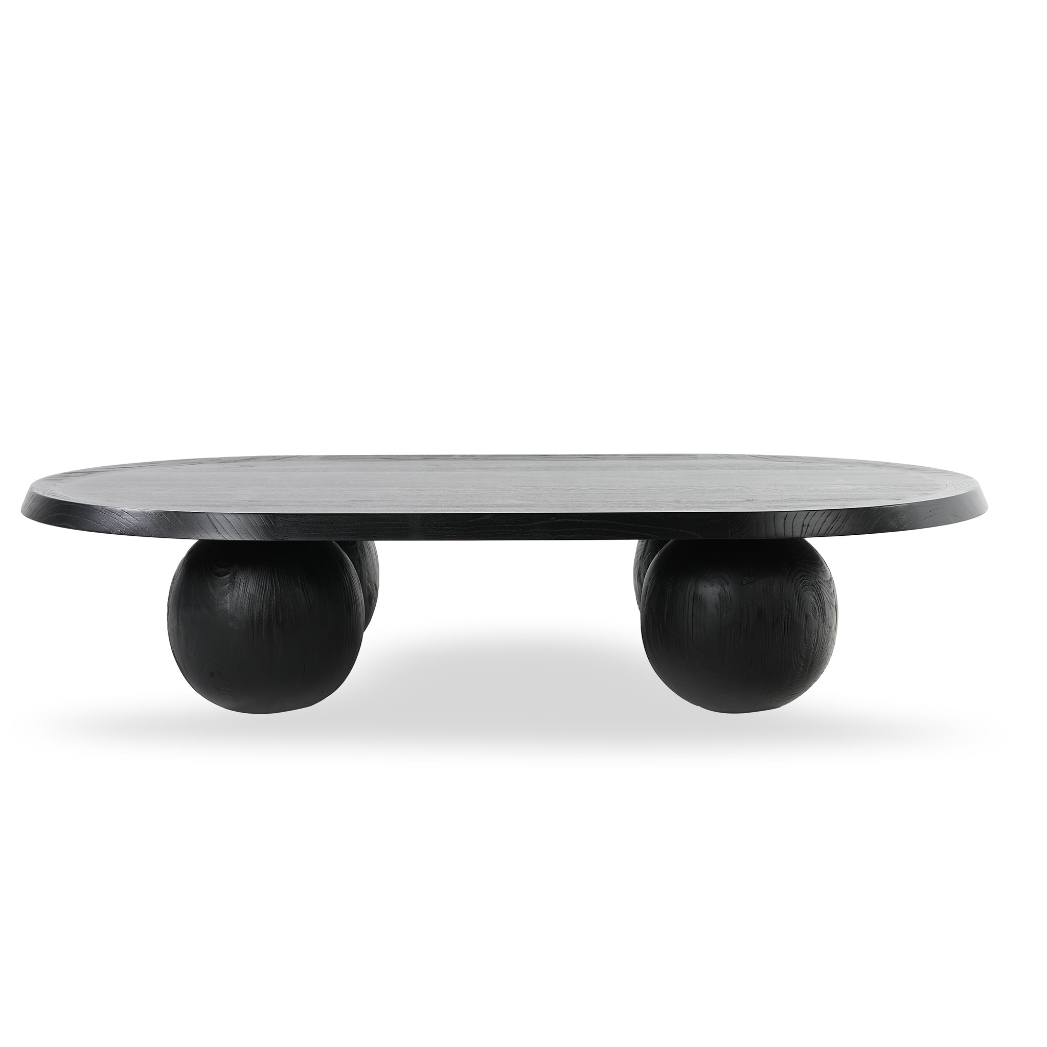 1.4m Elm Oval Venezia Coffee Table - Full Black