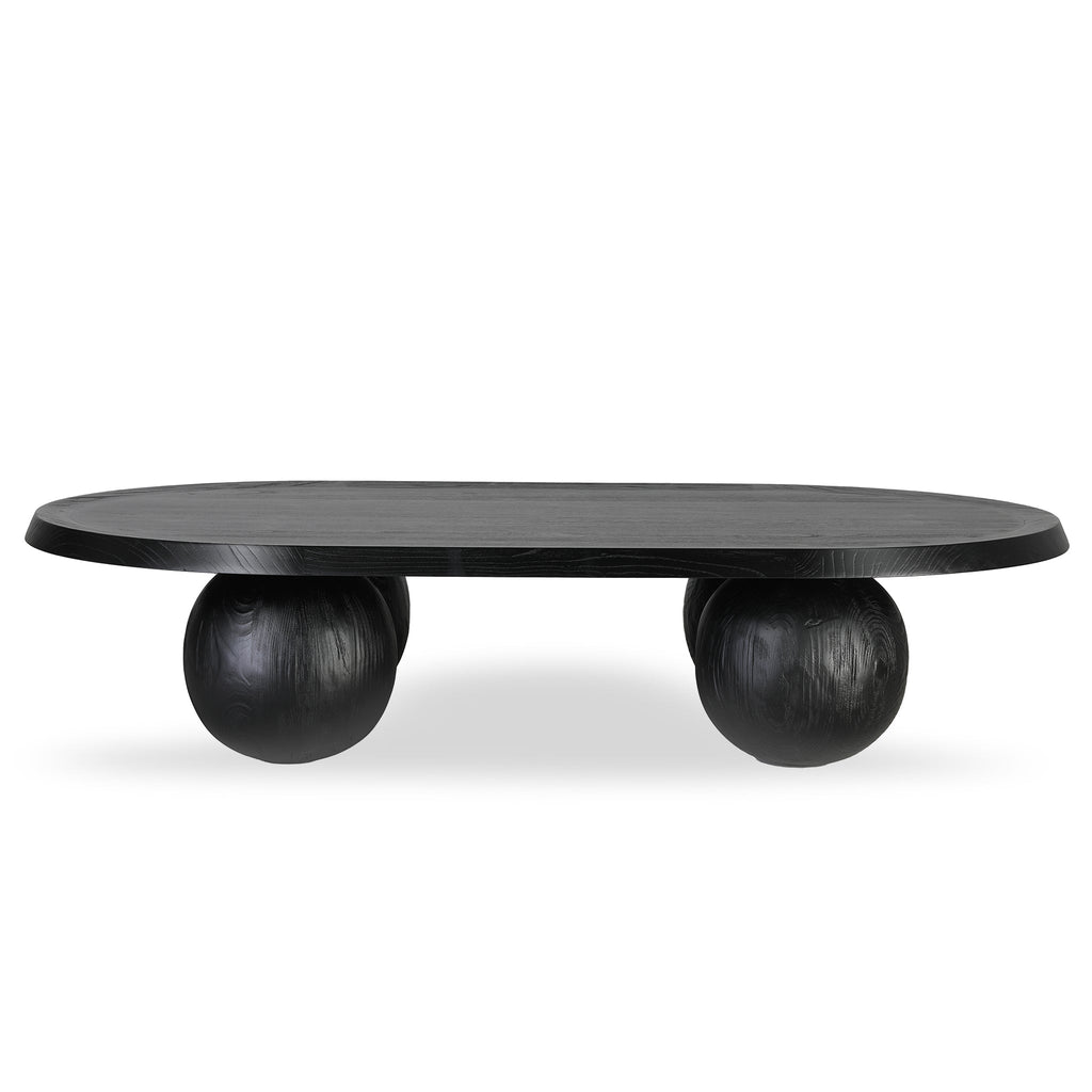 1.4m Elm Oval Venezia Coffee Table - Full Black