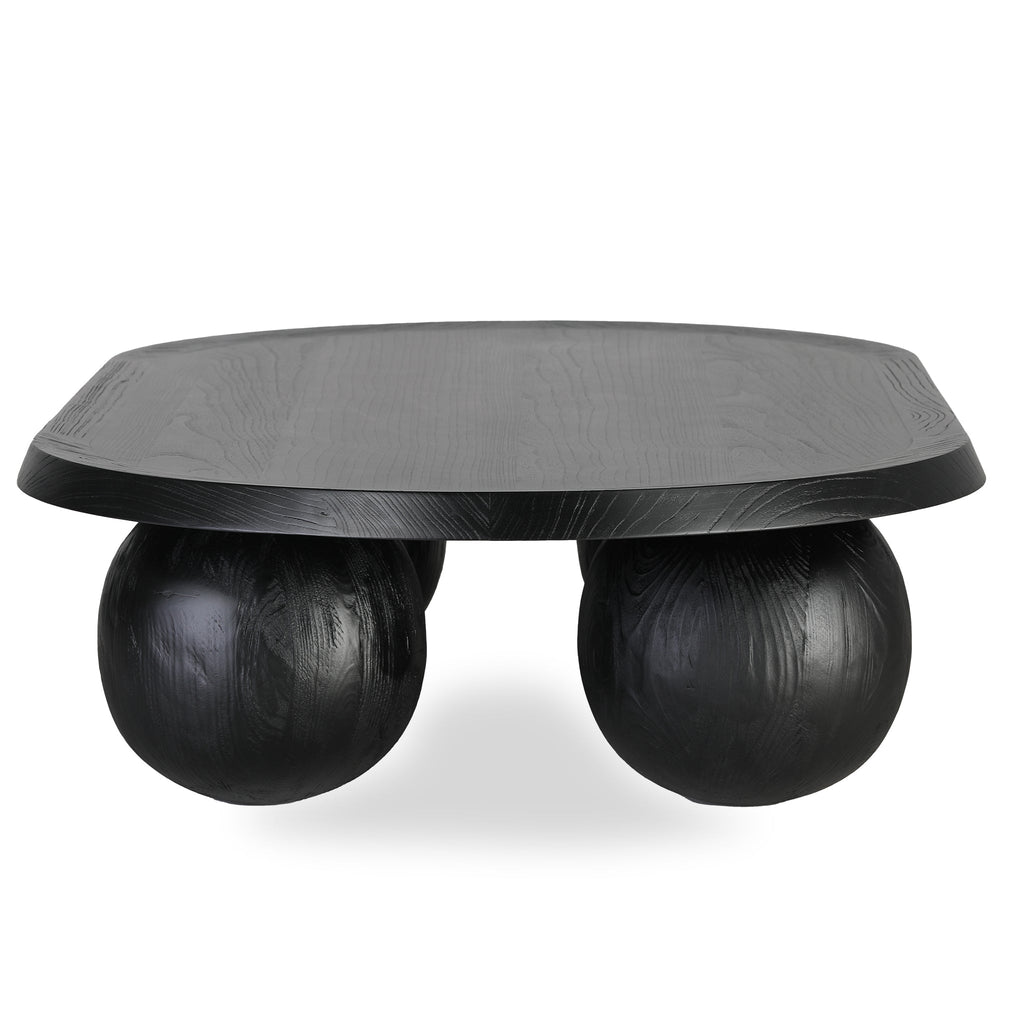 1.4m Elm Oval Venezia Coffee Table - Full Black