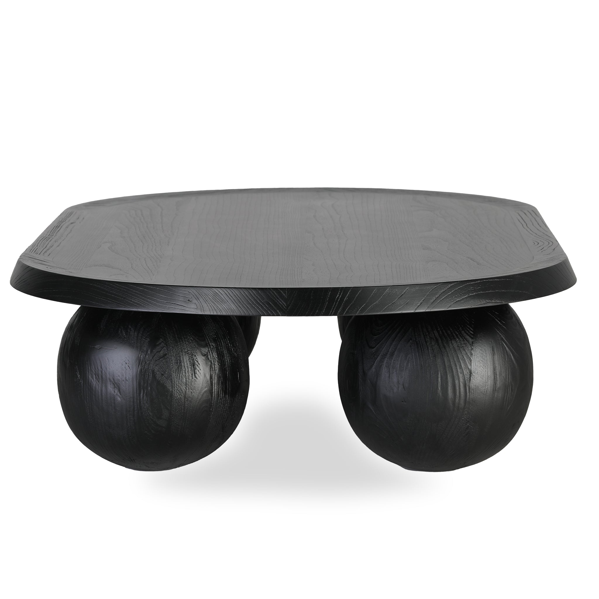 1.4m Elm Oval Venezia Coffee Table - Full Black