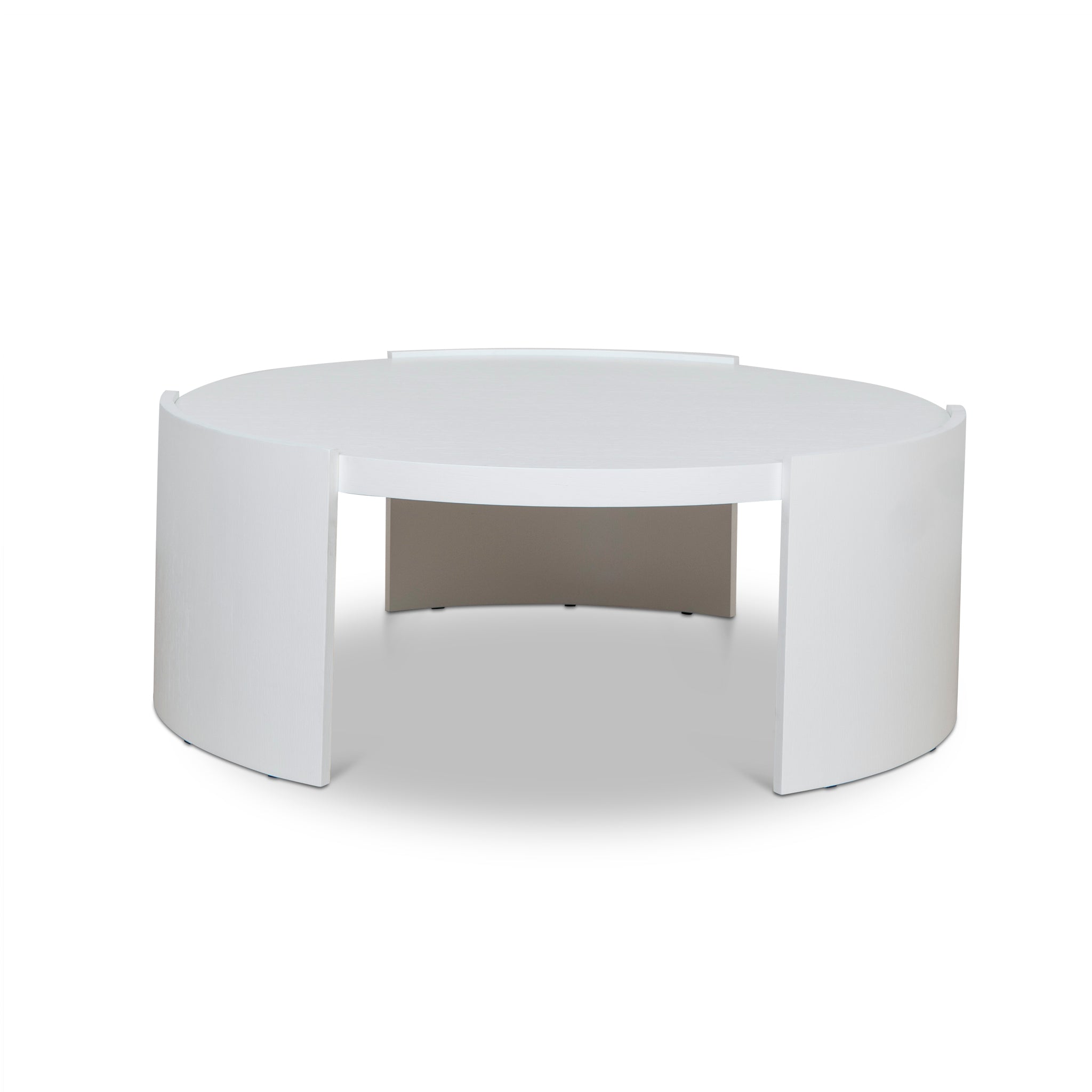 100cm Wooden Round Venezia Coffee Table - White