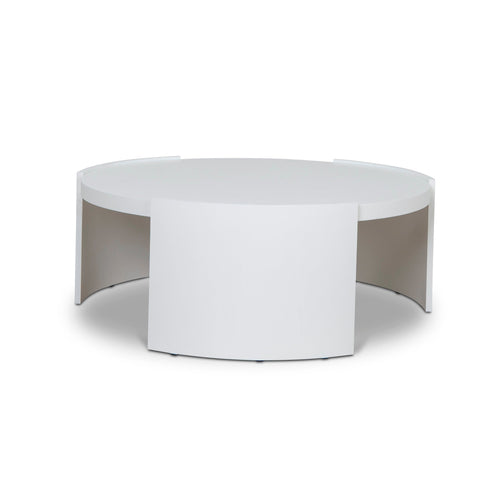 100cm Wooden Round Venezia Coffee Table - White