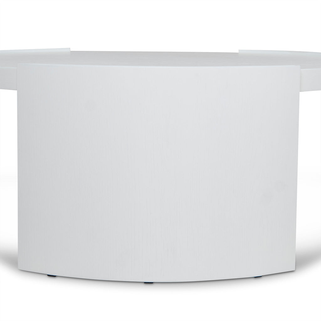 100cm Wooden Round Venezia Coffee Table - White