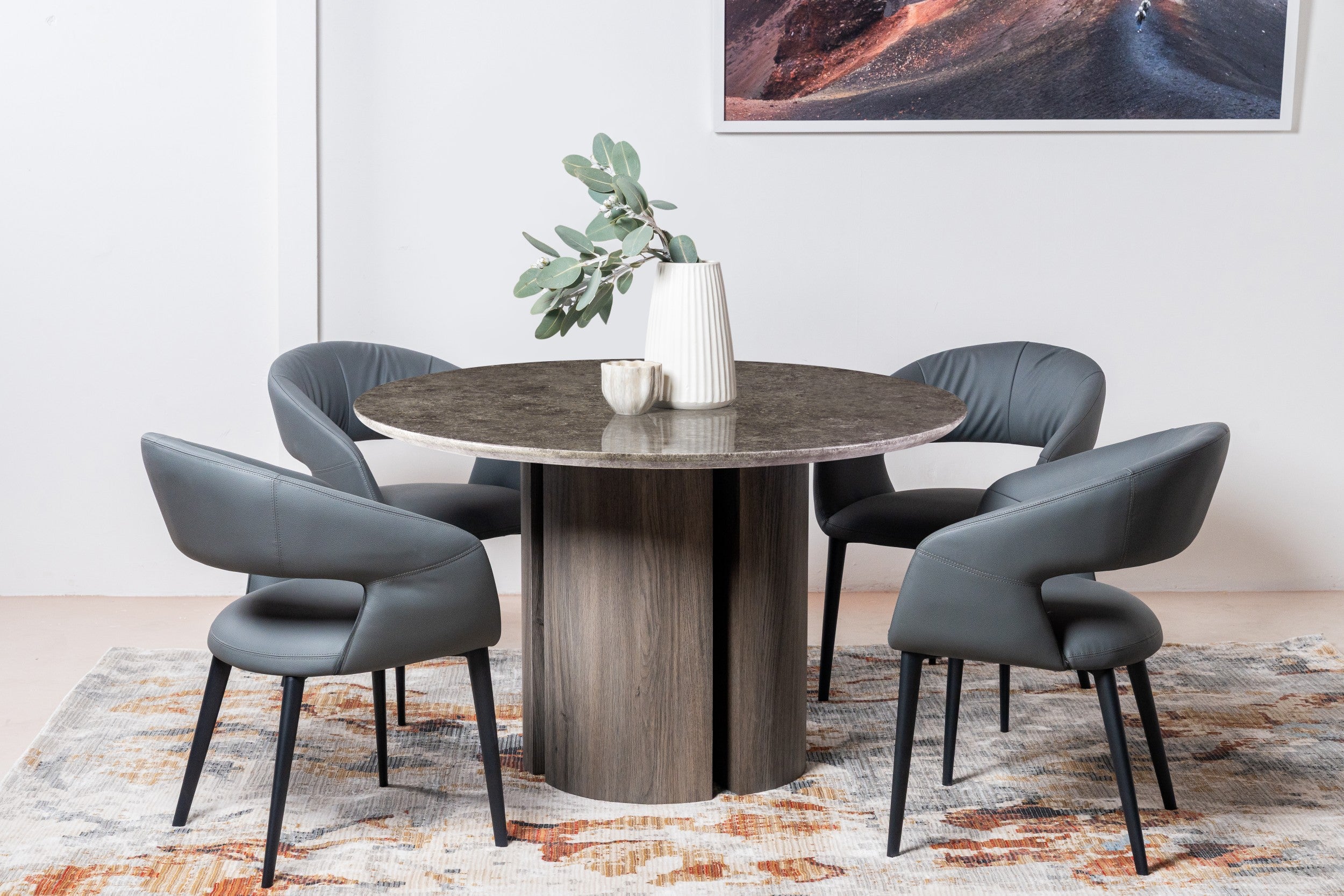 Onyx Dining Table Grey Marble