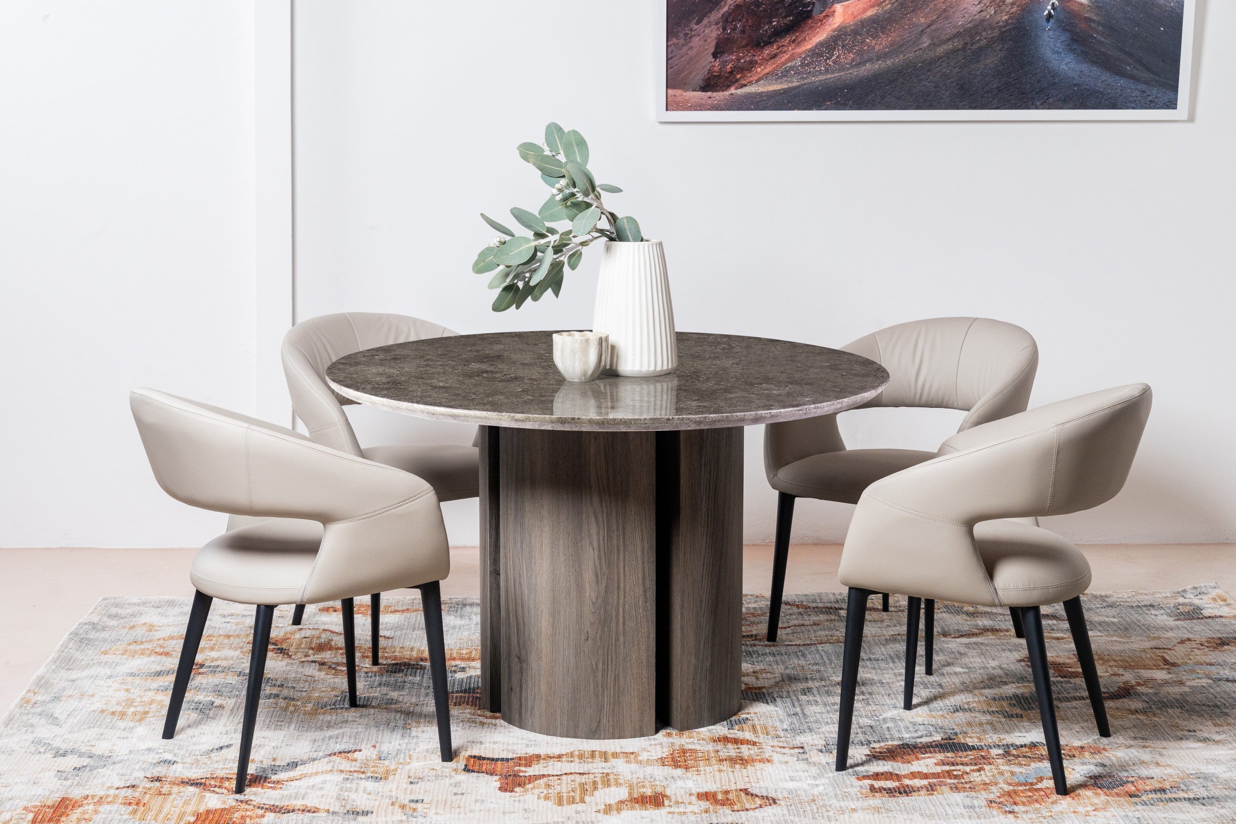 Onyx Dining Table Grey Marble