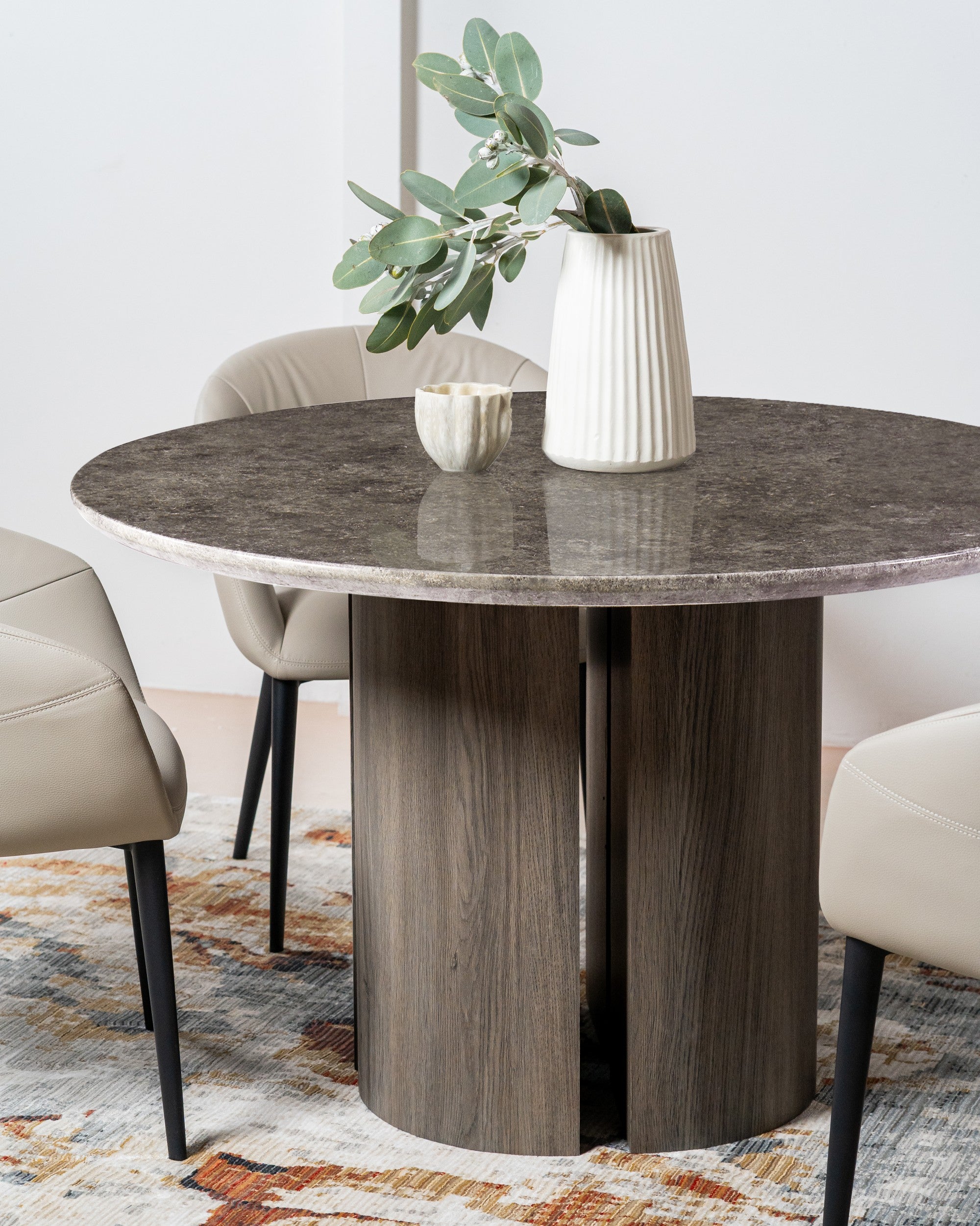 Onyx Dining Table Grey Marble