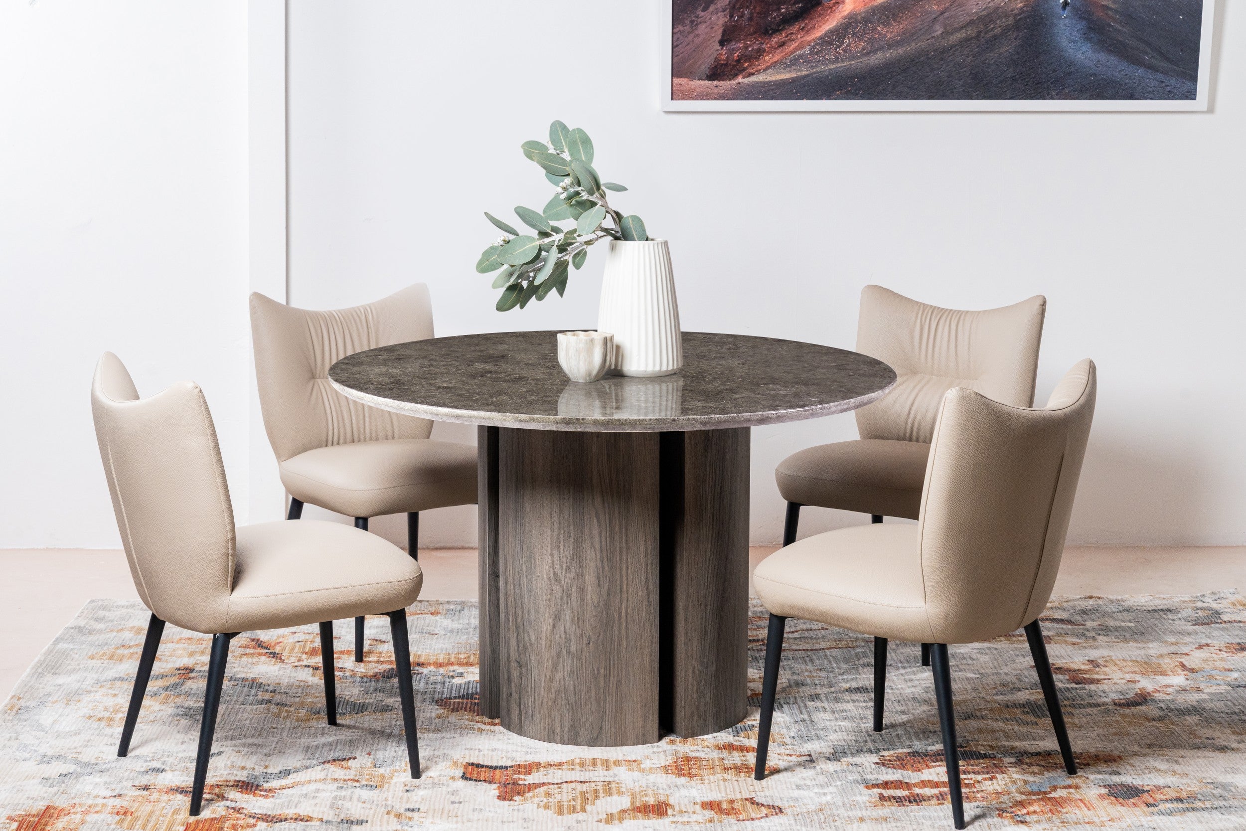 Onyx Dining Table Grey Marble