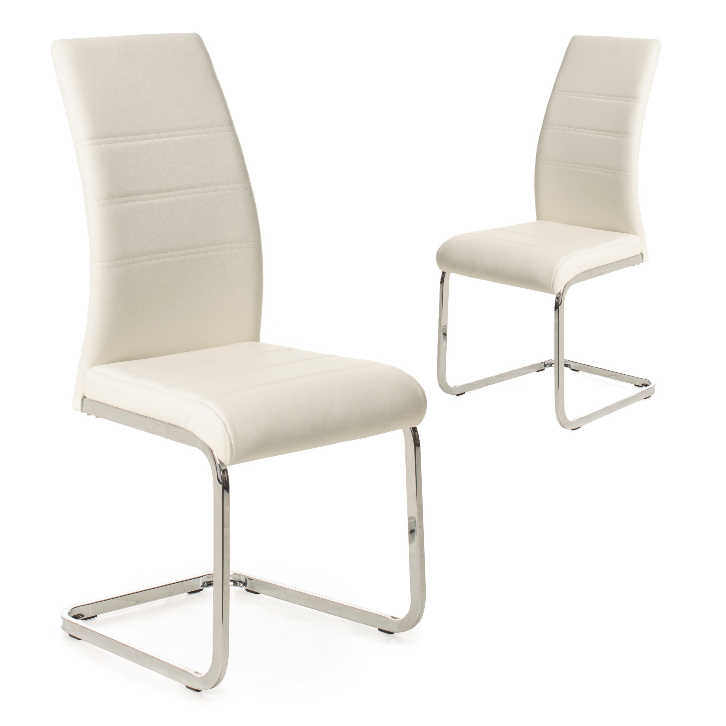 Linen Dining Chair White  (Set of 2)