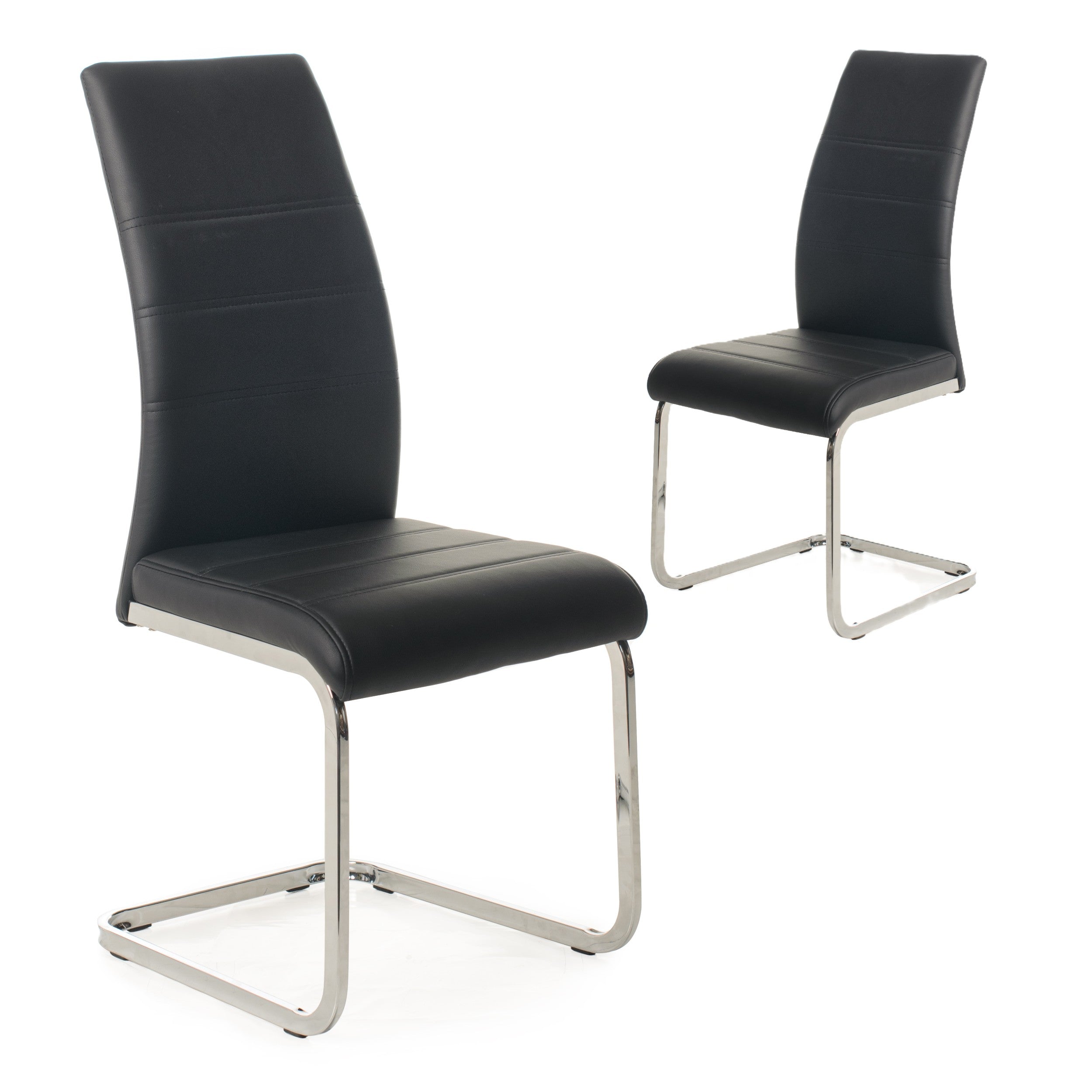 Linen Dining Chair Black  (Set of 2)