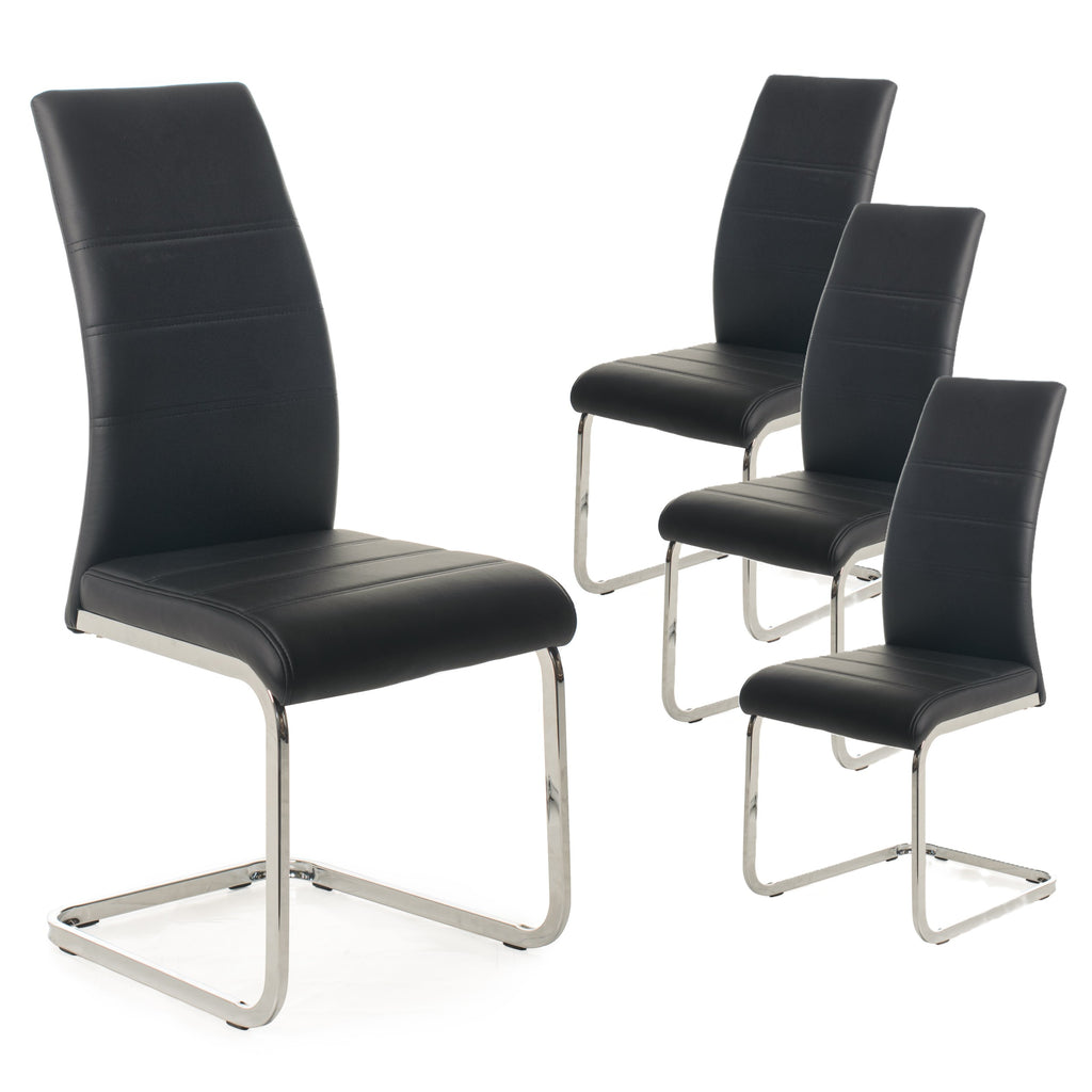 Linen Dining Chair Black  (Set of 2)