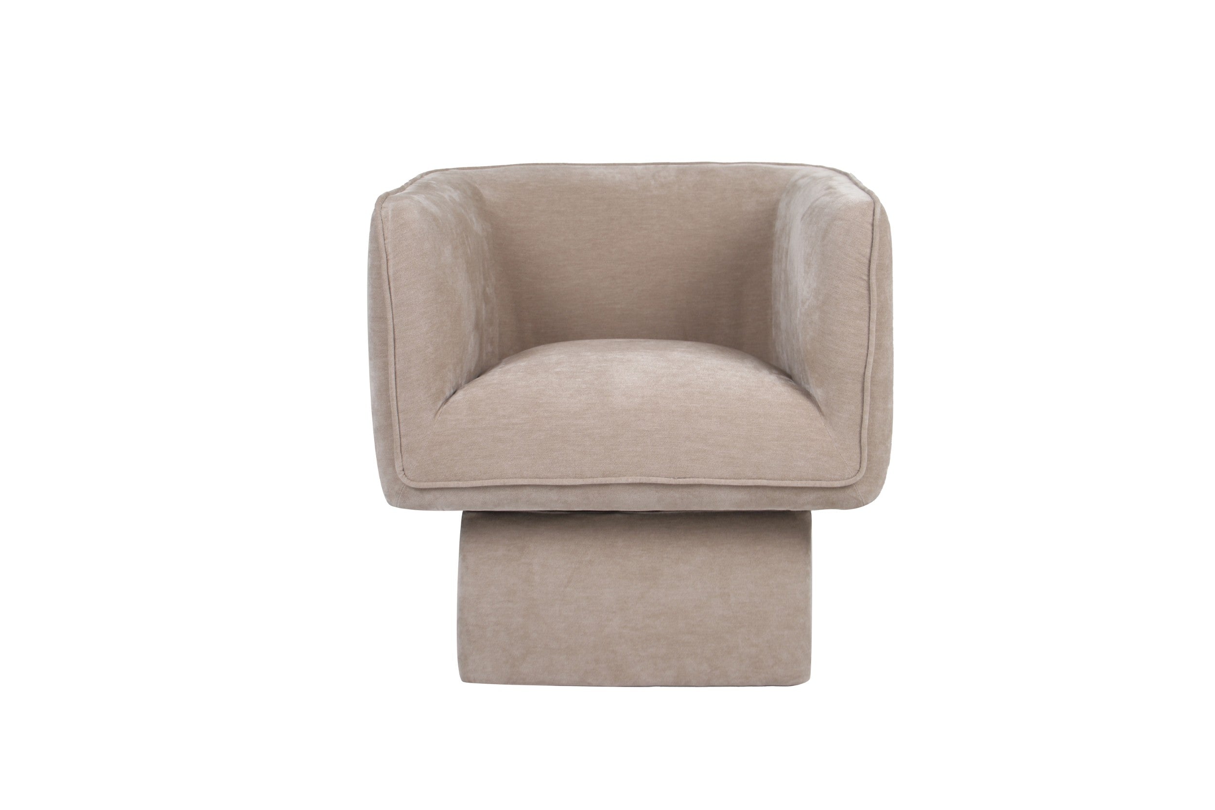 Velvet Swivel Occasional Chair Latte