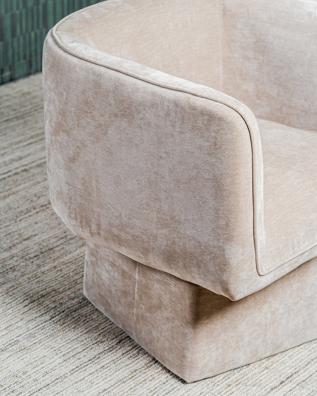 Velvet Swivel Occasional Chair Latte
