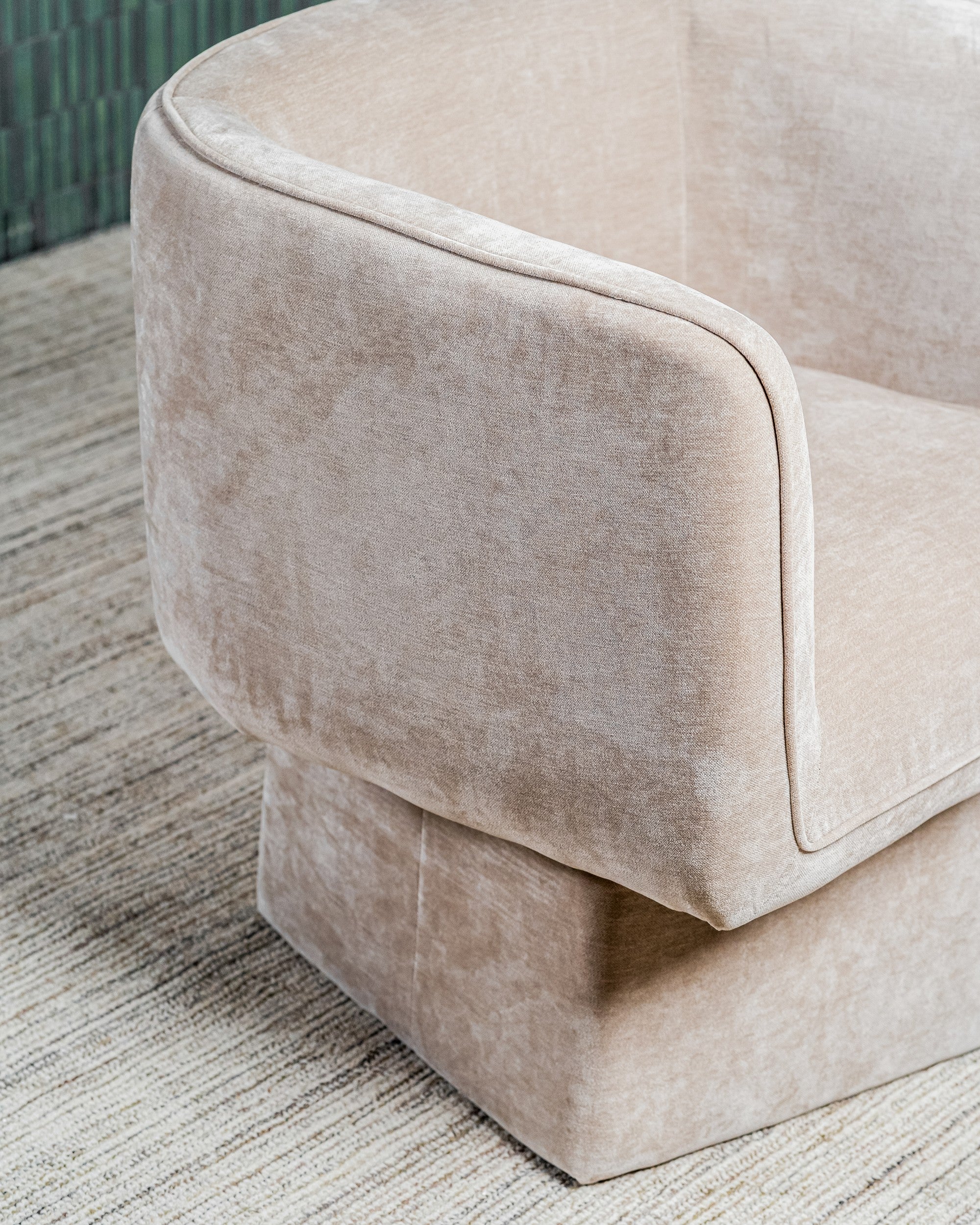 Velvet Swivel Occasional Chair Latte