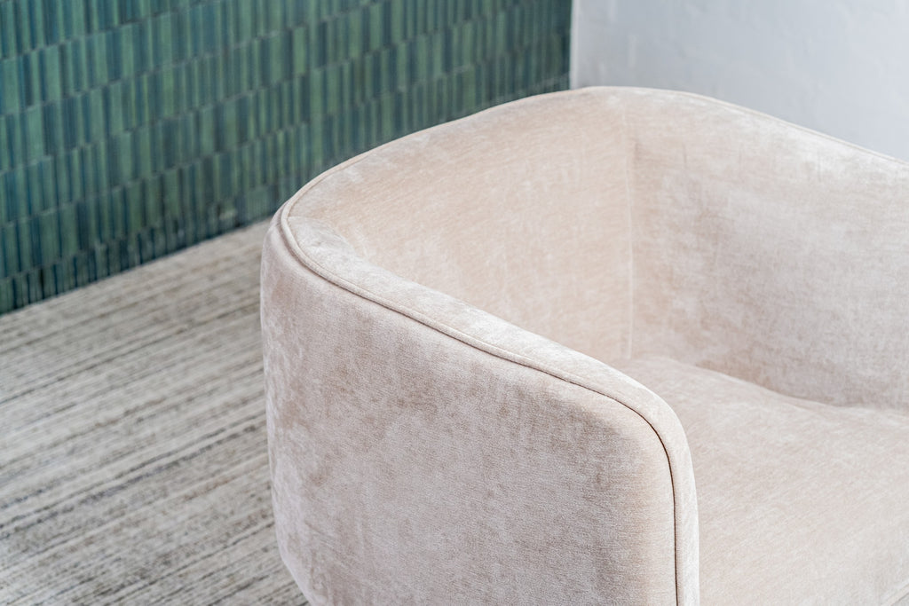 Velvet Swivel Occasional Chair Latte