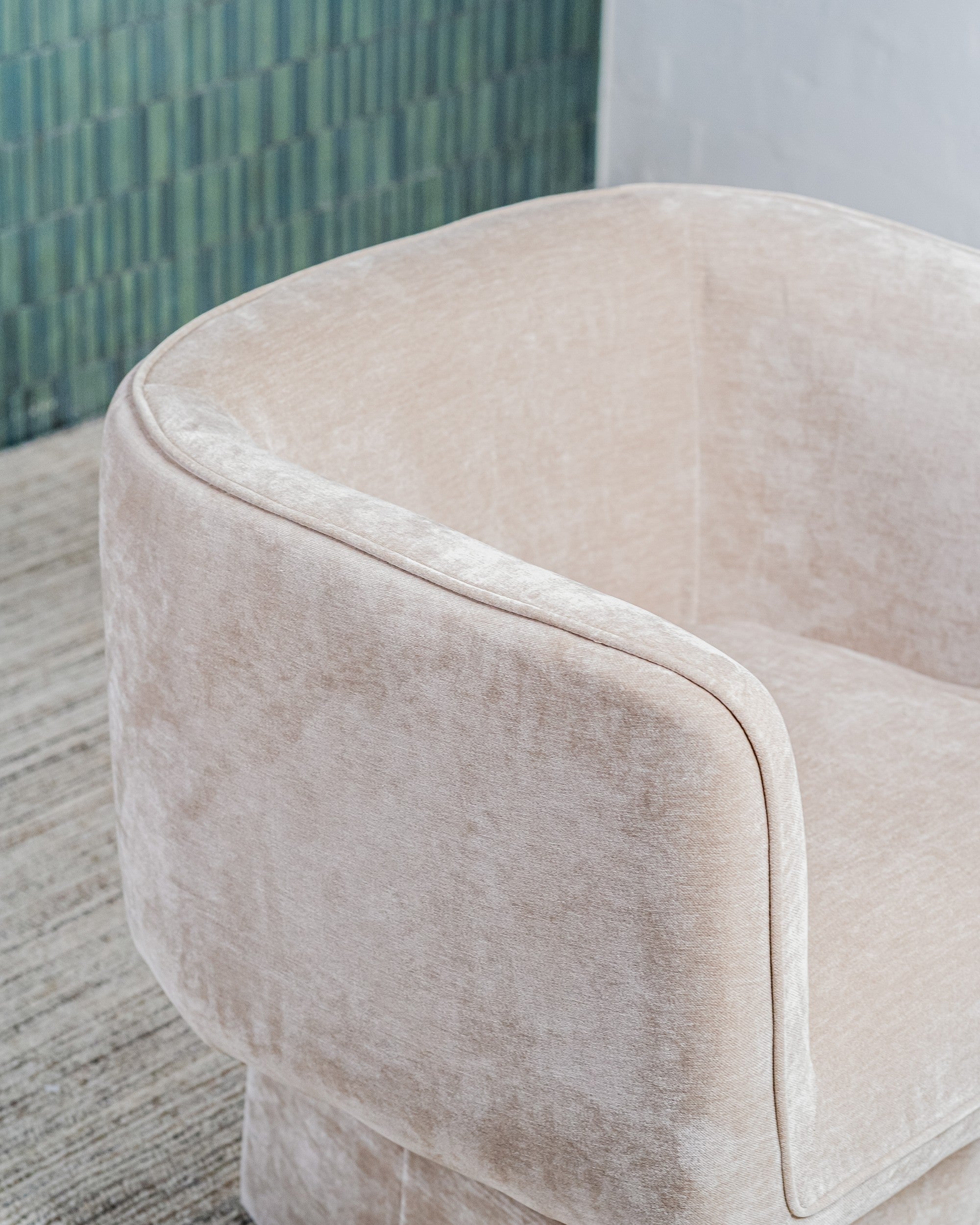 Velvet Swivel Occasional Chair Latte