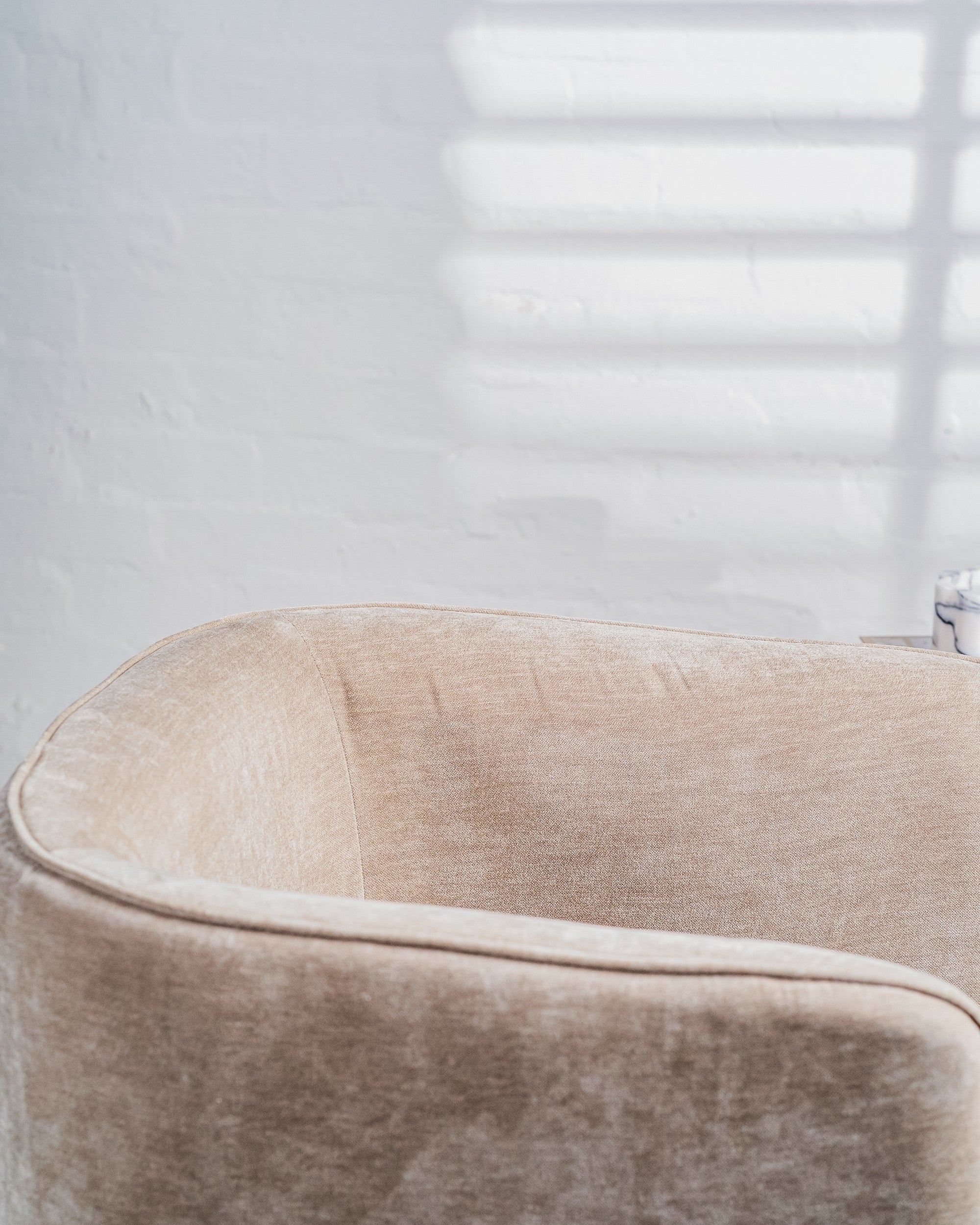 Velvet Swivel Occasional Chair Latte