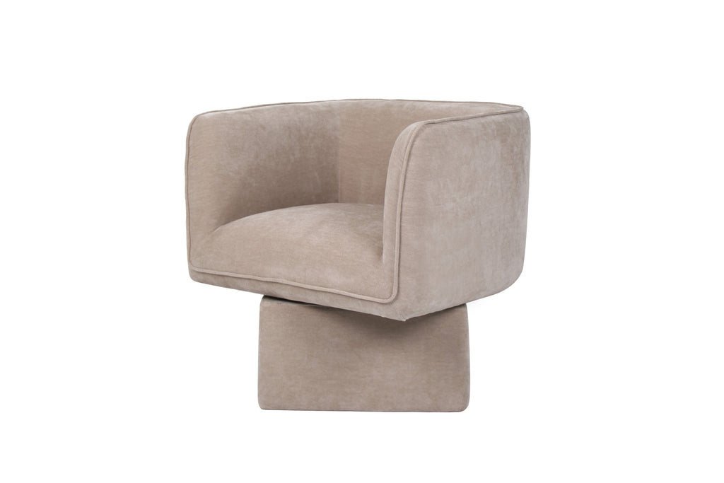 Velvet Swivel Occasional Chair Latte