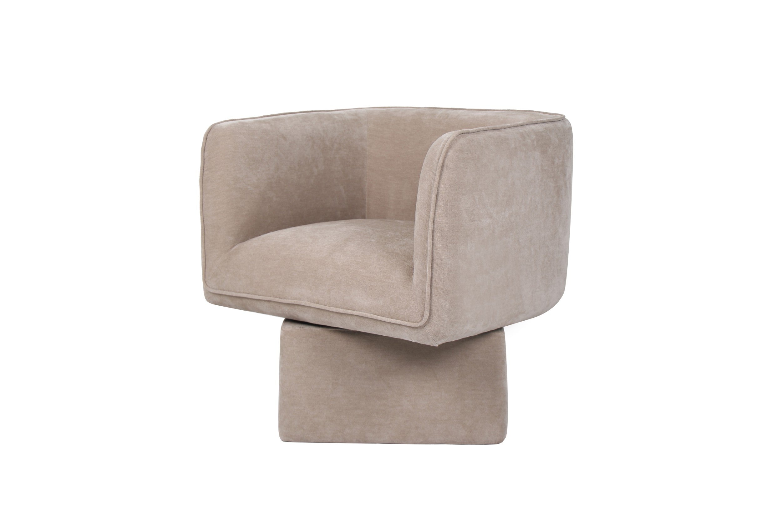 Velvet Swivel Occasional Chair Latte