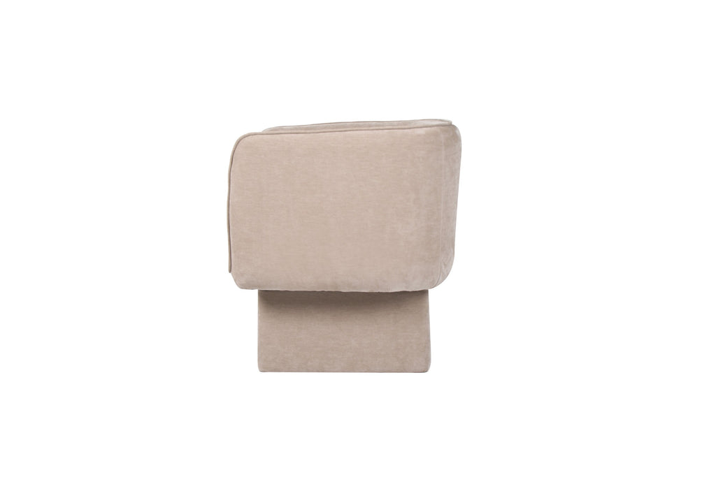 Velvet Swivel Occasional Chair Latte