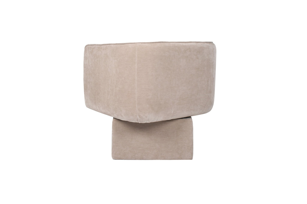 Velvet Swivel Occasional Chair Latte