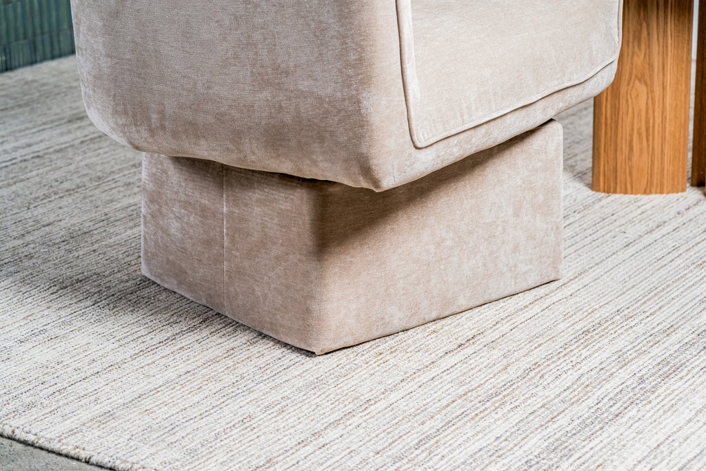 Velvet Swivel Occasional Chair Latte