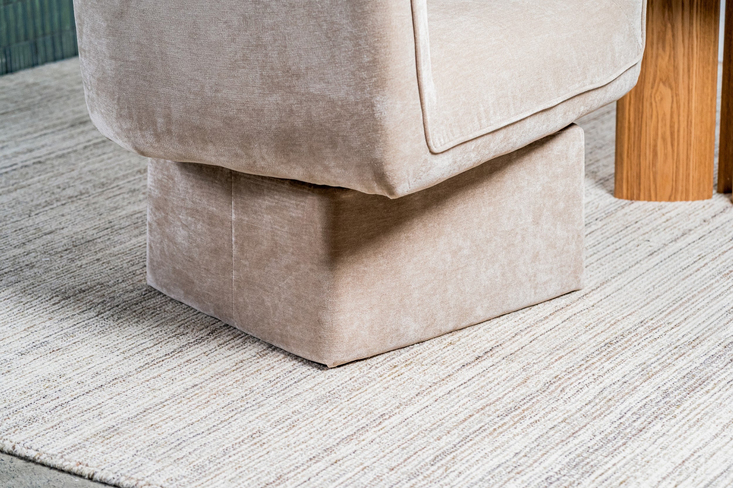 Velvet Swivel Occasional Chair Latte
