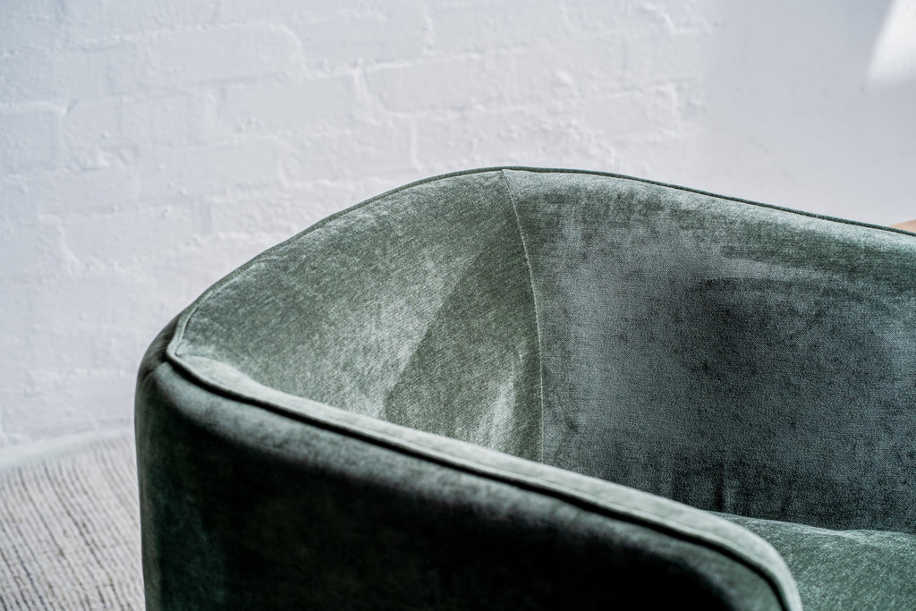 Velvet Swivel Occasional Chair Olive