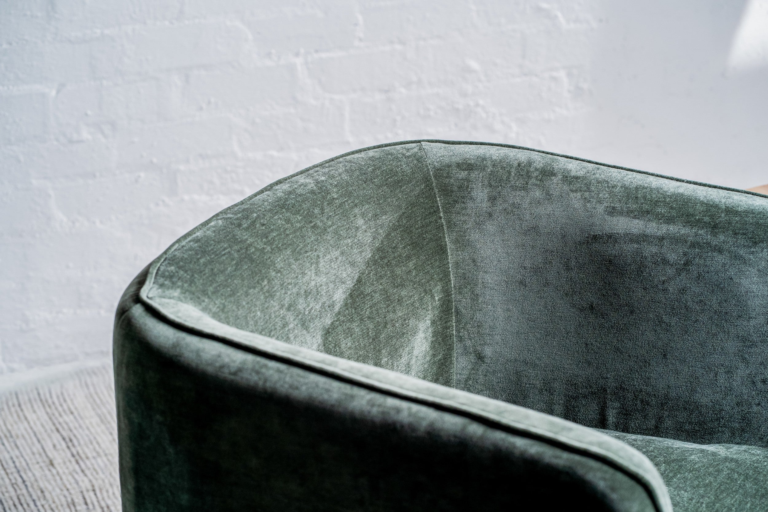 Velvet Swivel Occasional Chair Olive