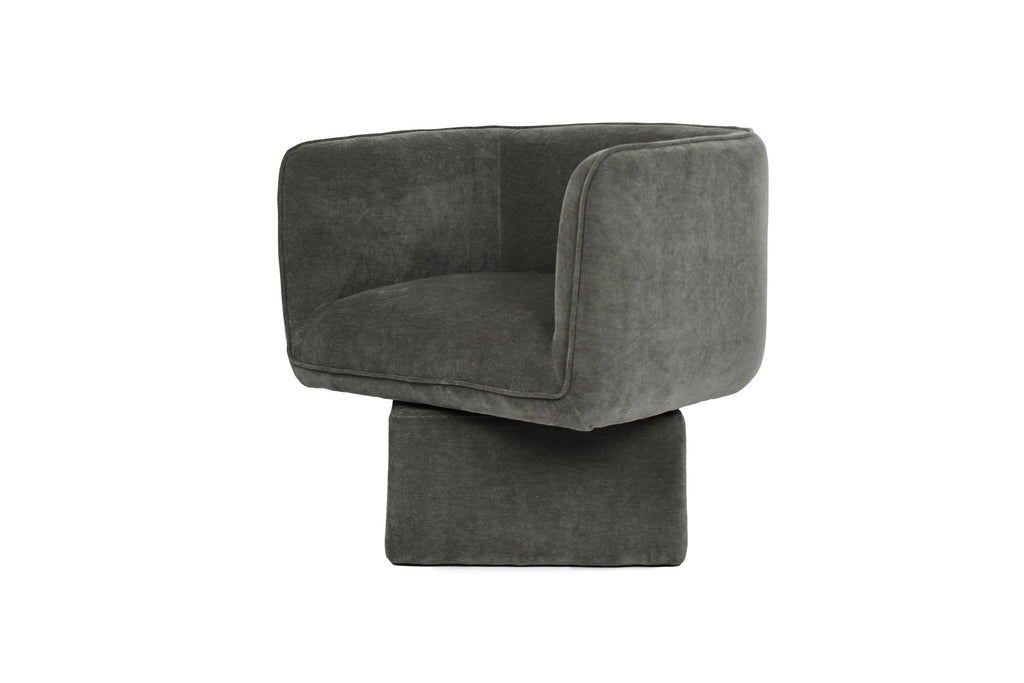 Velvet Swivel Occasional Chair Olive