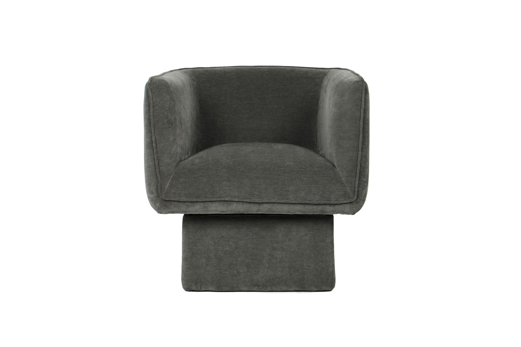 Velvet Swivel Occasional Chair Olive