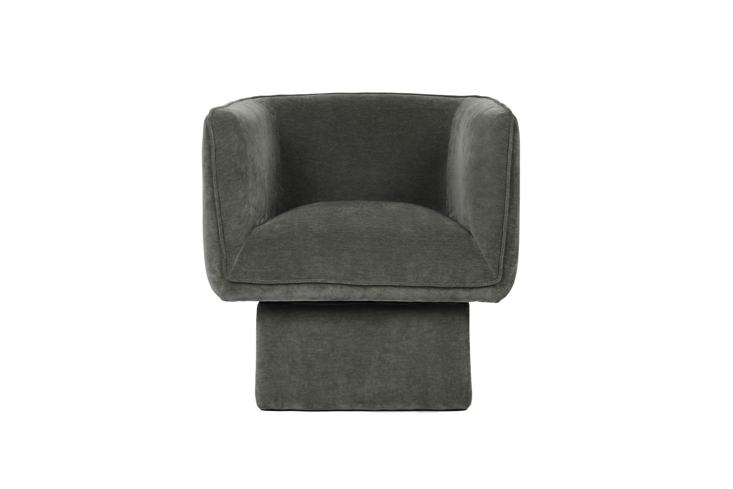 Velvet Swivel Occasional Chair Olive