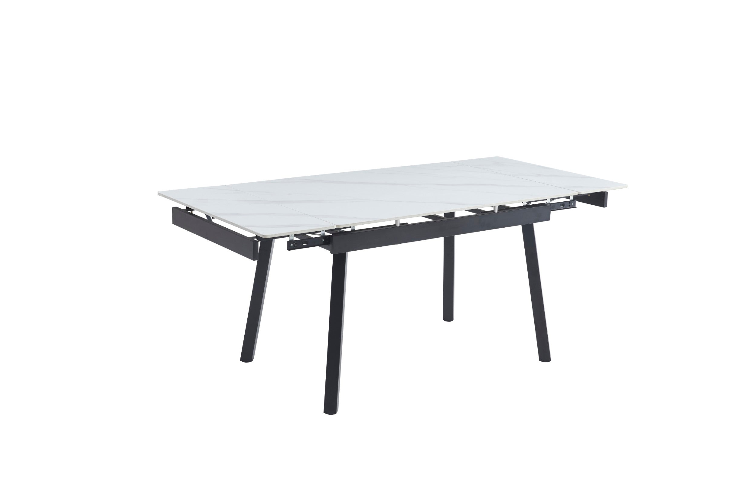 Blanca Extension Dining Table Snow White Ceramic