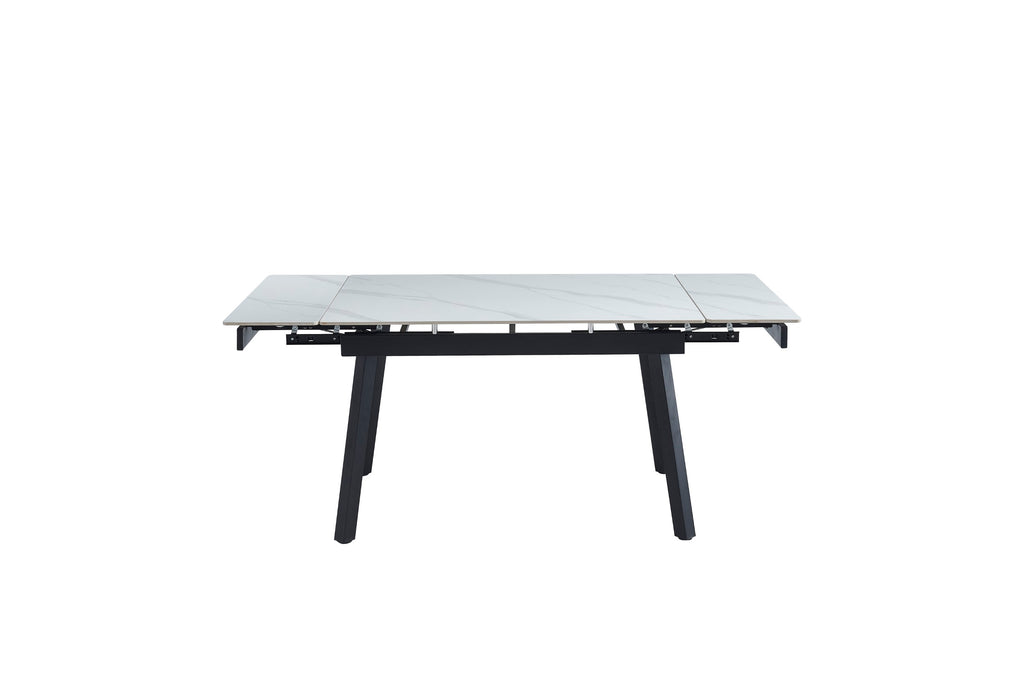 Blanca Extension Dining Table Snow White Ceramic