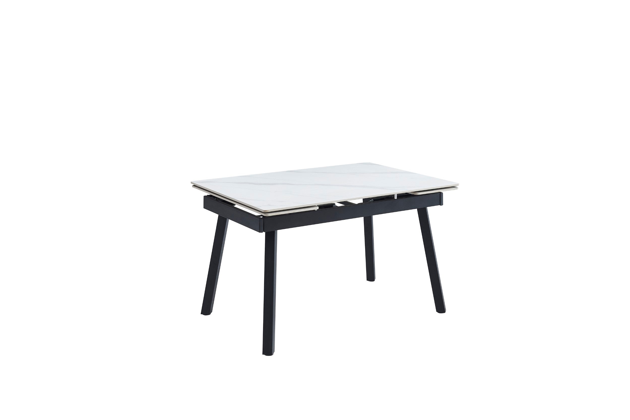 Blanca Extension Dining Table Snow White Ceramic