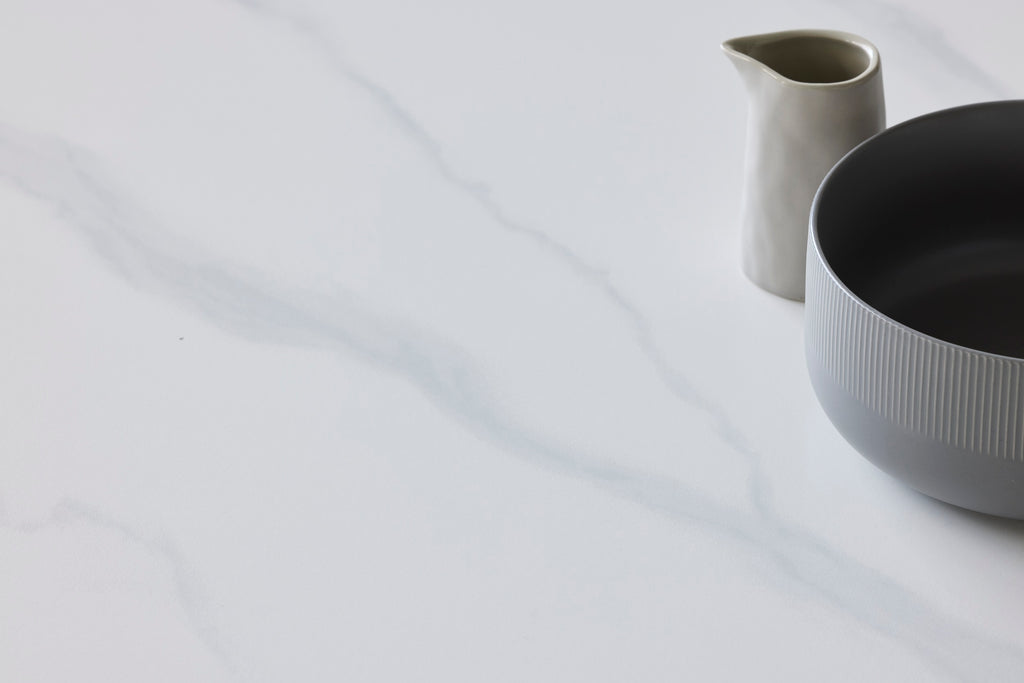 Blanca Extension Dining Table Snow White Ceramic