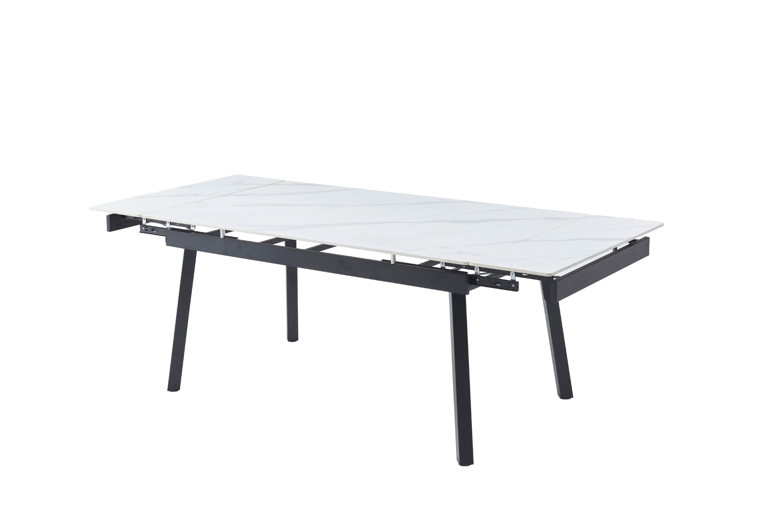 Blanca Large Extension Dining Table Snow White Ceramic