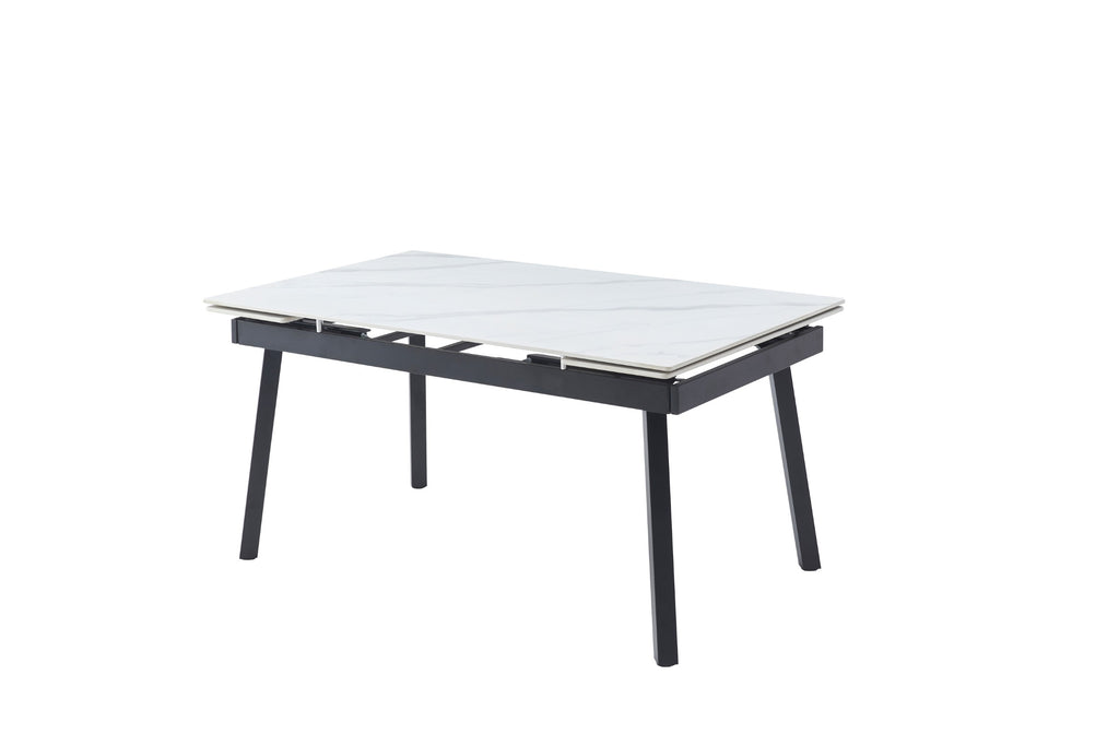 Blanca Large Extension Dining Table Snow White Ceramic