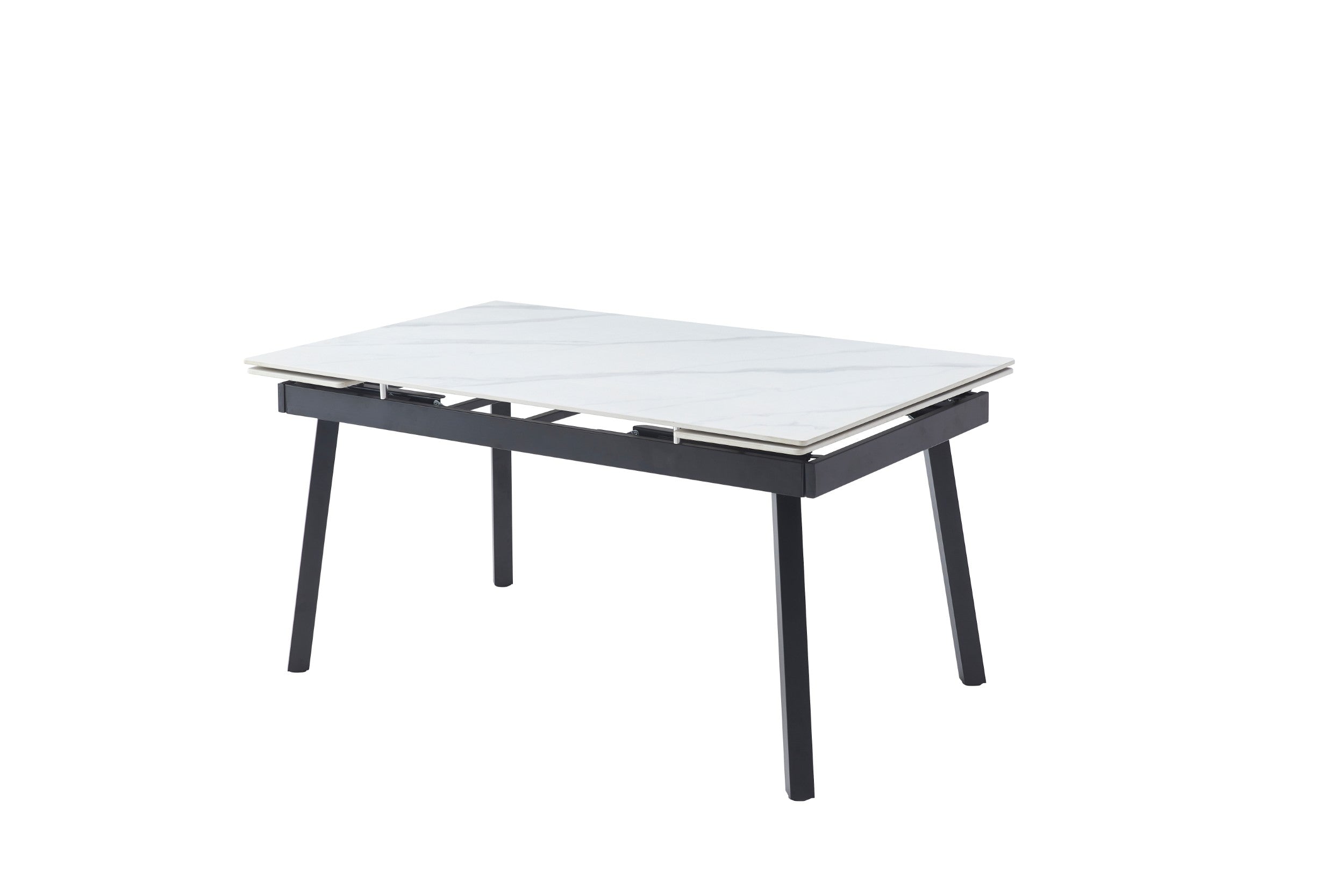 Blanca Large Extension Dining Table Snow White Ceramic