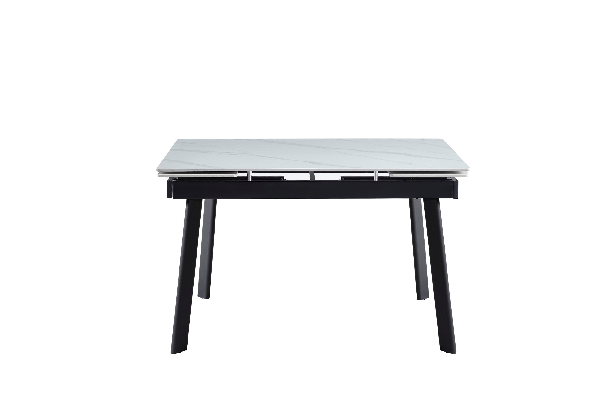 Blanca Large Extension Dining Table Snow White Ceramic