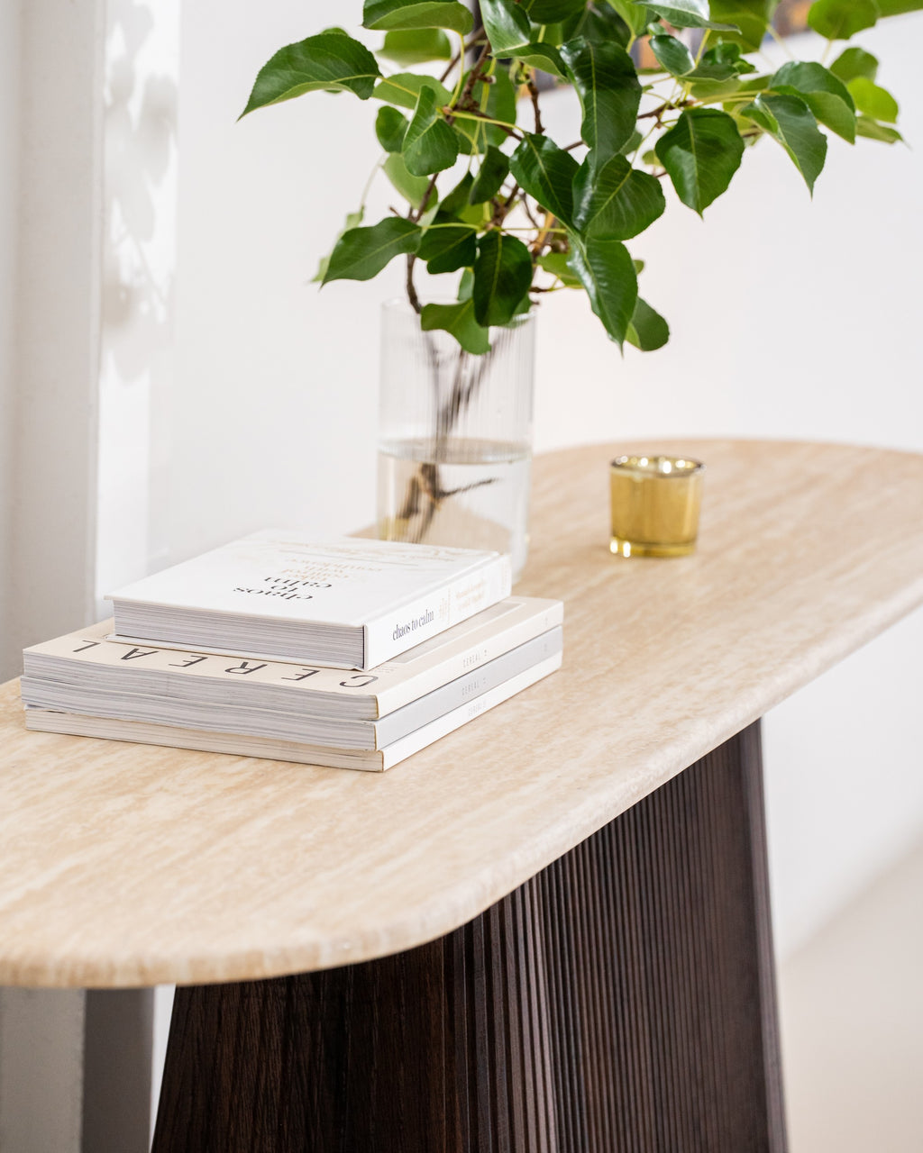 Travert Console Table Travertine