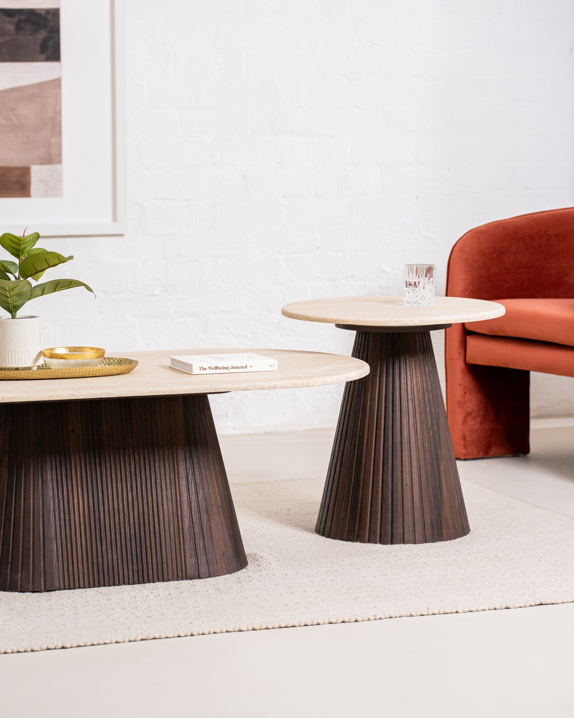 Travert Side Table Travertine
