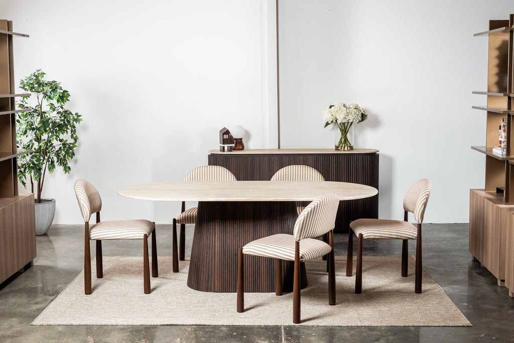 Elaris Dining Chair Beige / Walnut
