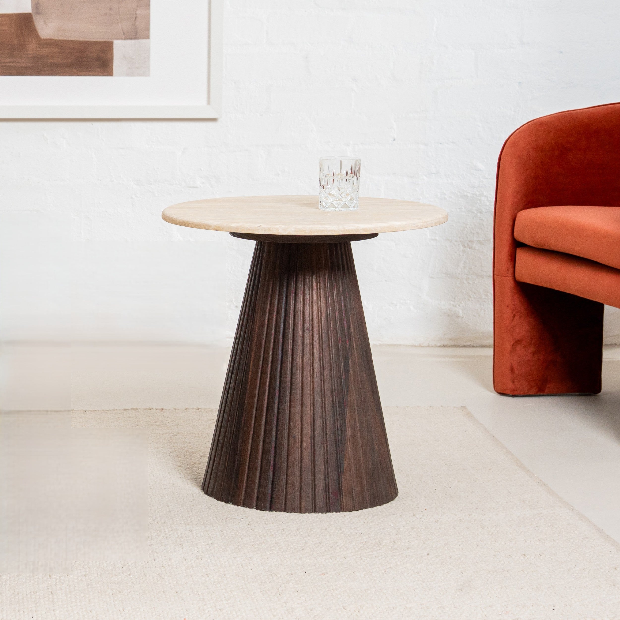 Travert Side Table Travertine