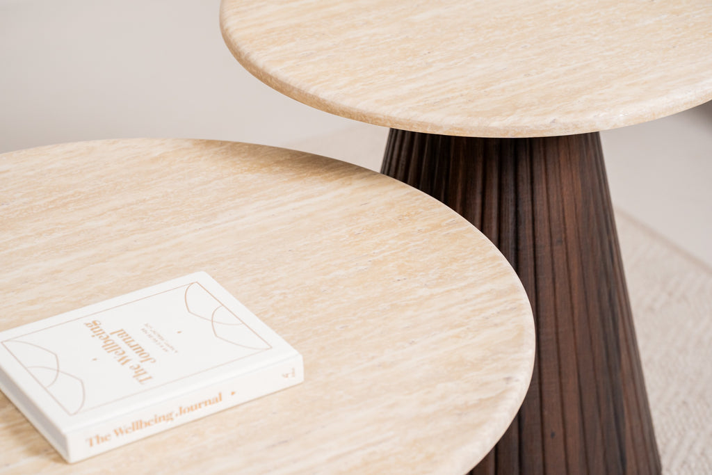 Travert Side Table Travertine