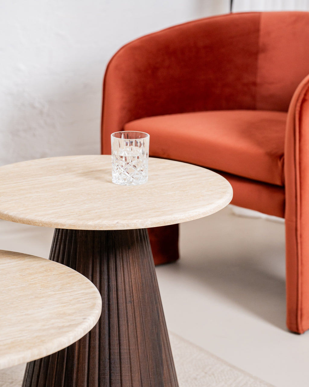 Travert Side Table Travertine
