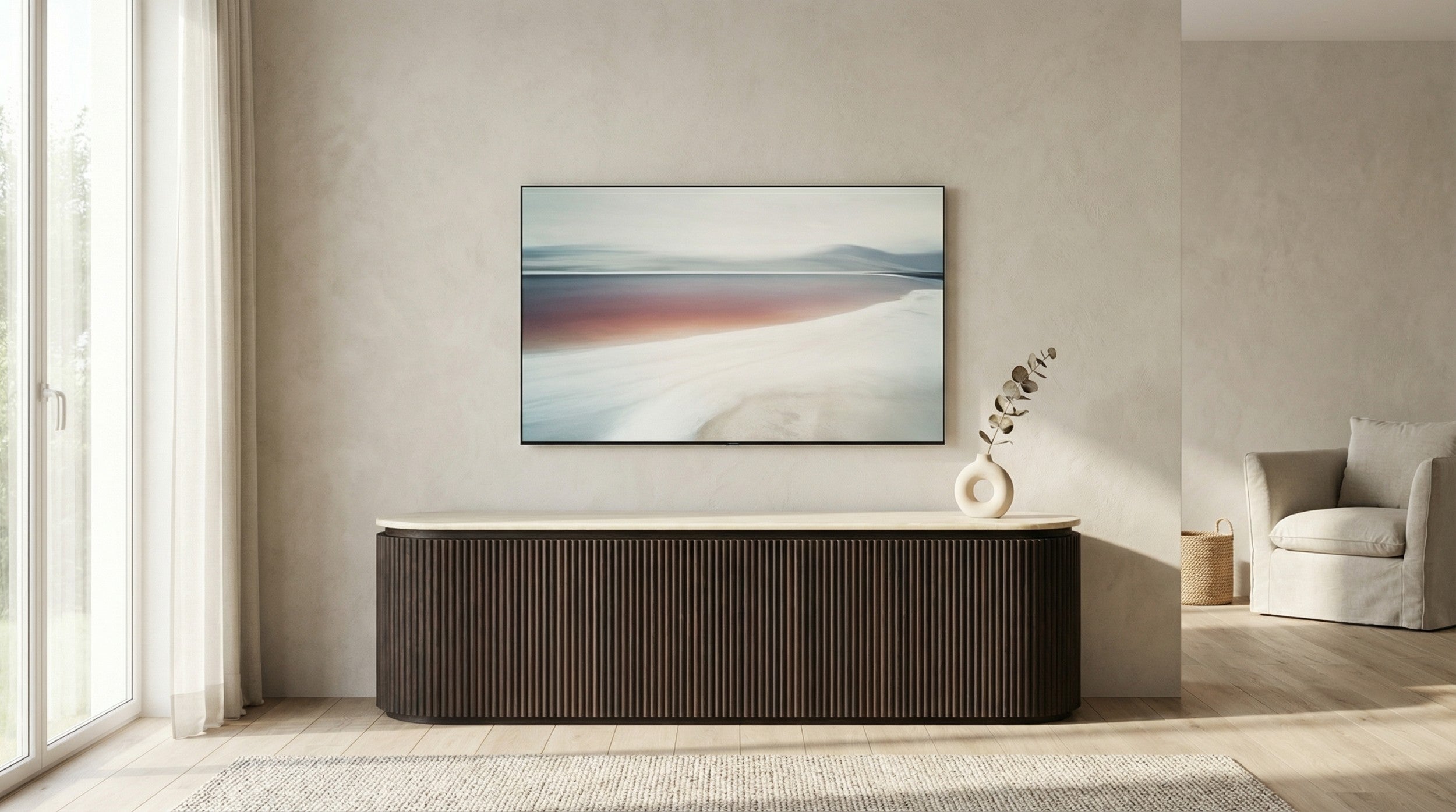 Travert TV Unit Travertine