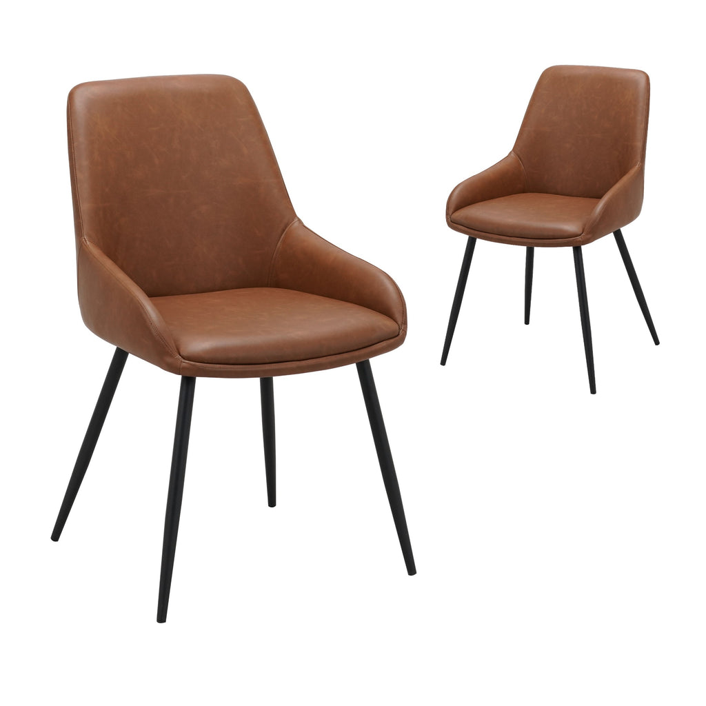Rattan Dining Chair Cognac (Set of 2)