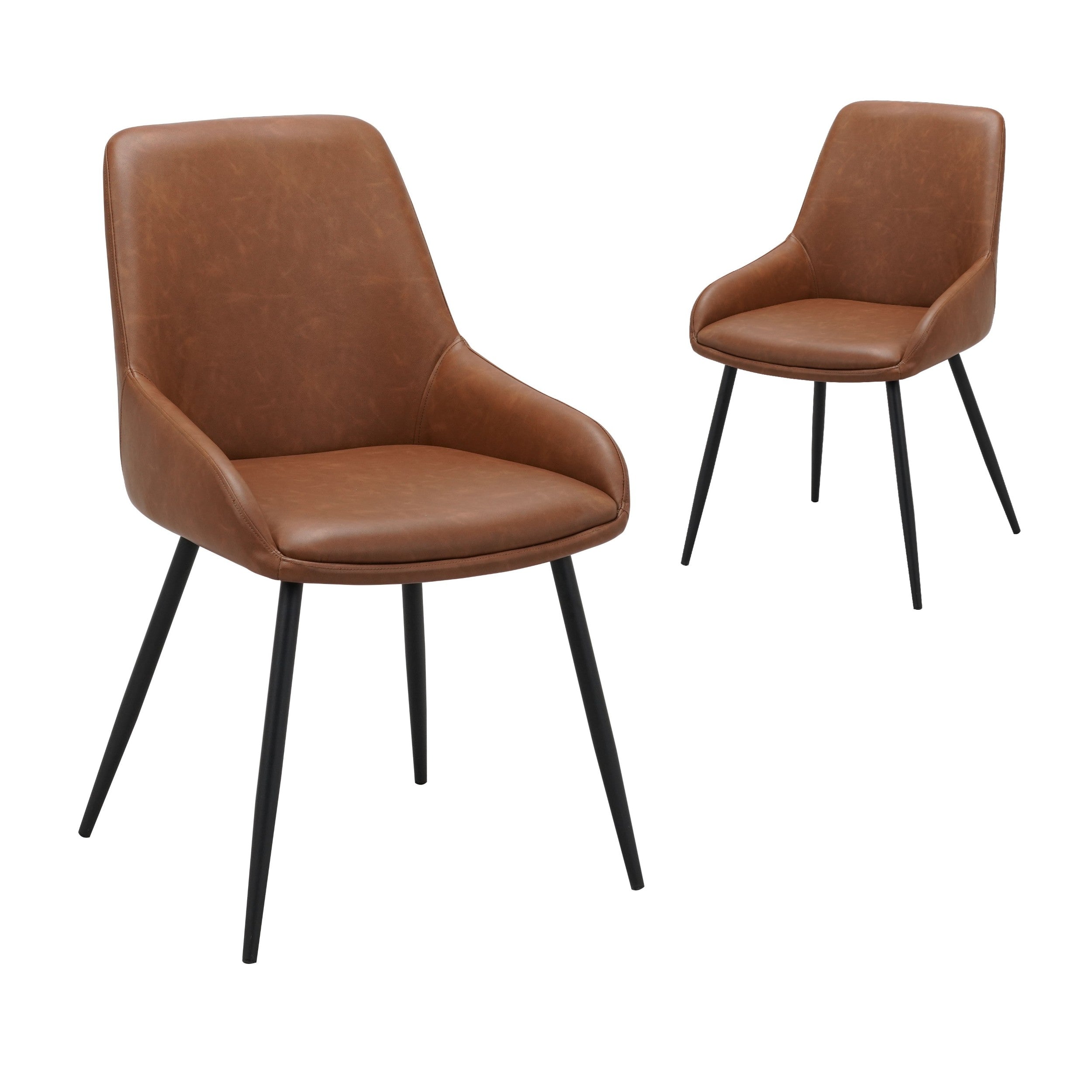 Rattan Dining Chair Cognac (Set of 2)